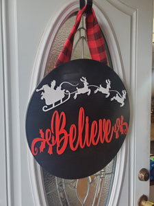 3D Santa Believe Door sign - Christmas Vacation sign - Christmas sign - Christmas door sign - Christmas decor - Christmas Believe sign