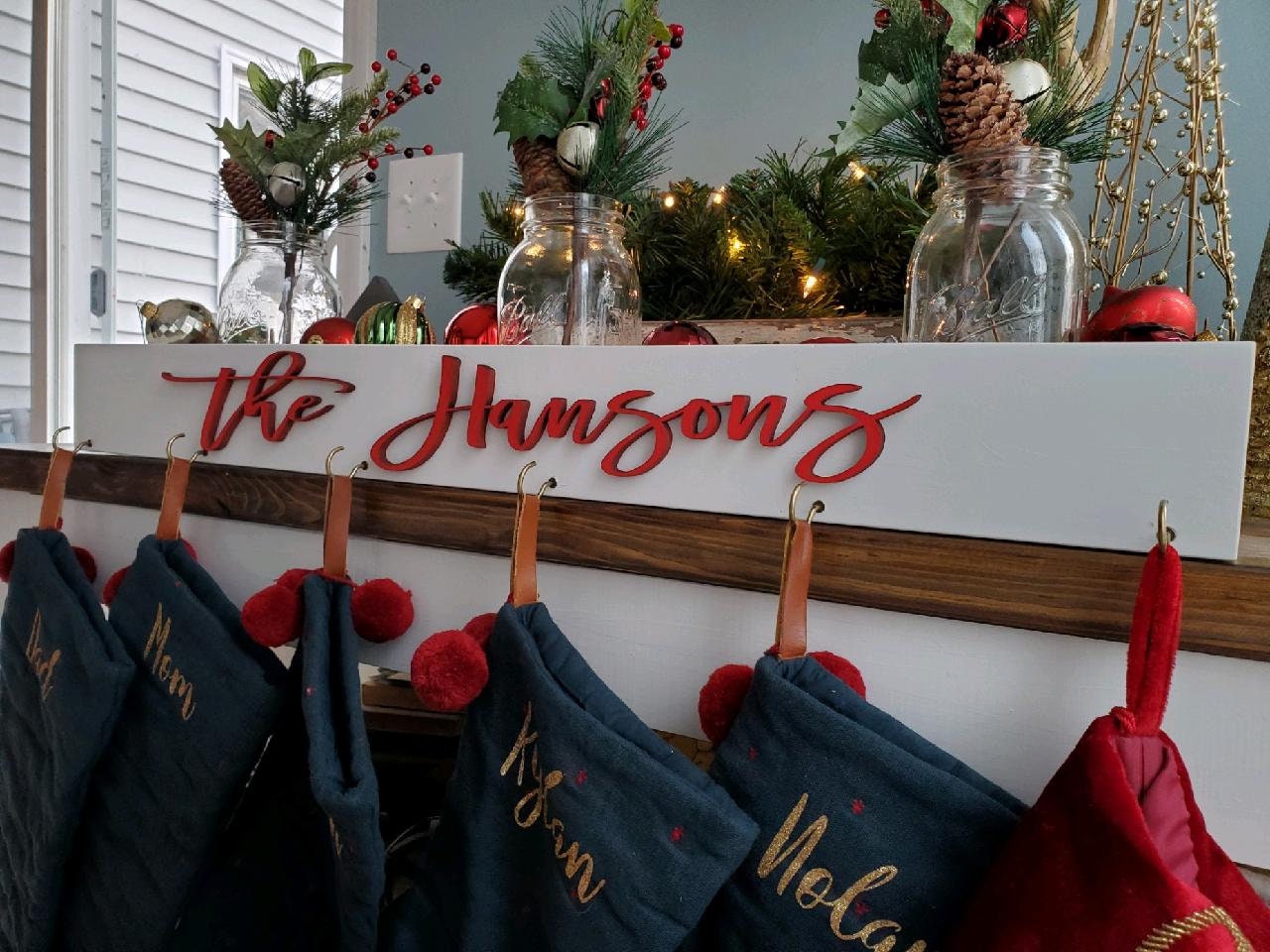 Christmas Stockings Hanging - Personalized Custom Benelux Shaped Wood, -  Pawfect House