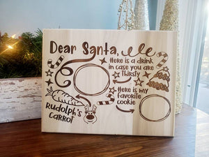 Engraved Santa tray - Santa Cookie Tray - Personalized Santa tray Christmas Eve tray - Christmas Eve gift