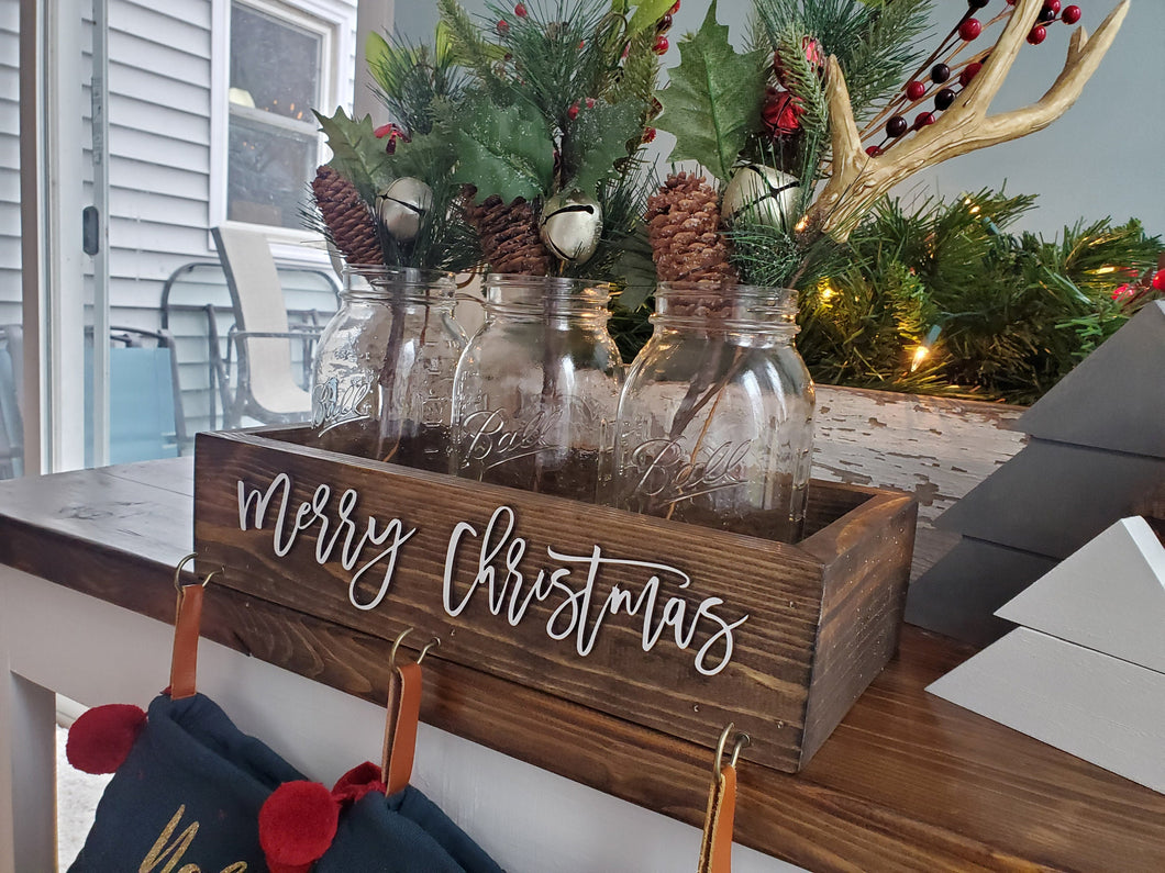 3D Merry Christmas Stocking Holder Box, Mantel decor, Fireplace Decor, Personalized Stocking holder, Family Stockings