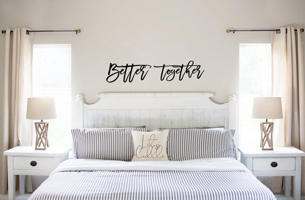Better Together Sign, wood word cutout, Bedroom Decor, Wedding gift, Wedding sign, Above bed sign, Laser cut wood, Wedding Decor