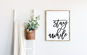 3D stay awhile Home Sign, Home Sweet Home Farmhouse Sign, Rustic Farmhouse Wall Decor, welcome home sign