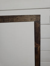 Load image into Gallery viewer, Dark Walnut stained frame around the 3/4 inch maple base painted white!
