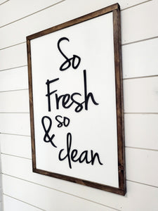 3D So Fresh and so Clean wood sign | Laundry Room Signs | Kitchen Signs | Laundry Wall Art | Mudroom Signs | Home Decor Sign
