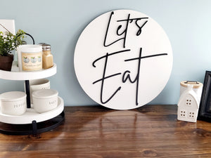 3D 18" Let's Eat sign - Kitchen Decor - Home Decor Sign -  Farmhouse Sign - Dining Room sign - Kitchen wall sign - Kitchen wood sign
