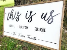 Load image into Gallery viewer, 3D This Is Us Our Life Our Story Our Home | This Is Us Sign | Wedding Gift  | This Is Us Wall Decor | This Is Us family sign
