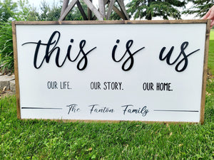 3D This Is Us Our Life Our Story Our Home | This Is Us Sign | Wedding Gift  | This Is Us Wall Decor | This Is Us family sign
