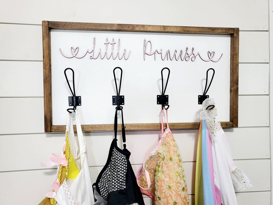 3D Little Princess Hook sign | Girls Room Decor | Dress Up Decor | Princess Decor | Princess Dress Holder | Dress Up Clothes sign