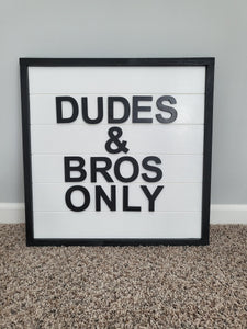 Boys Room sign, Dudes & Bros, Playroom sign, Game Room sign, Playroom Ideas, Boy Nursery Sign