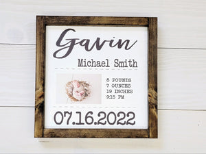 Wooden Personalized Baby Name Announcement | Baby Name Announcement Photo Prop | Baby Name Sign | Baby Name Reveal | Baby Shower Gift