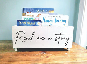 Read me a story Book Bin - Book Storage - Books - Toy Storage - Bookcase - Nursery Decor - Baby Shower Gift - Birthday Gift
