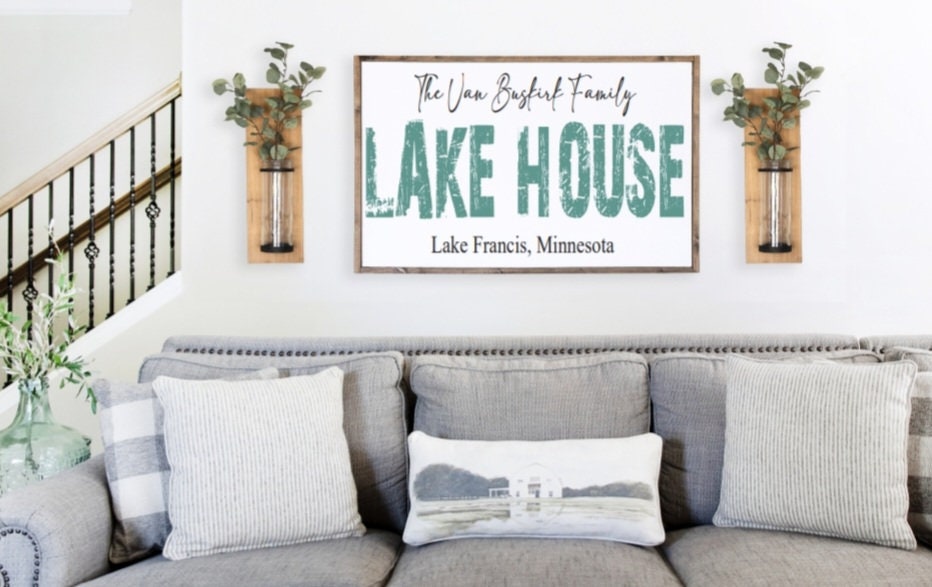 Personalized Lake House Sign | Sign Above Bed For Lake House | Nautical Decor | Lake Wall Art