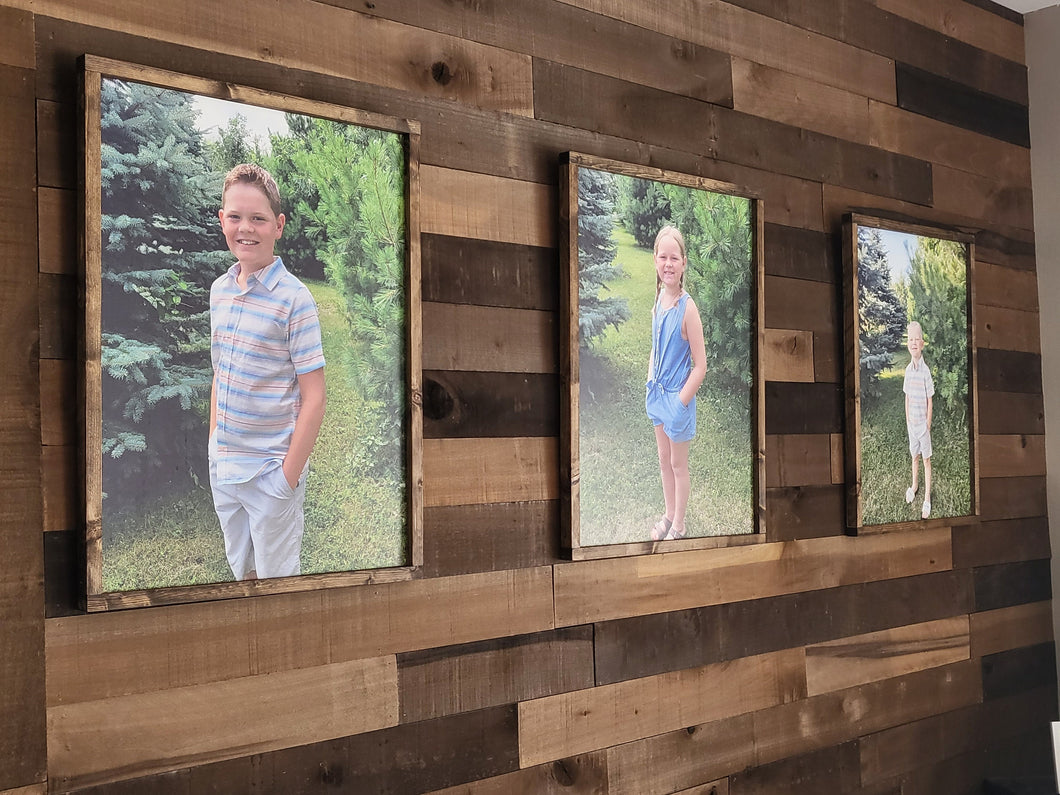 Custom Framed Photo on Wood | Custom Wood Framed Photo Prints | Wood Framed Family picture | Framed Wood photo | Wedding Photo on Wood
