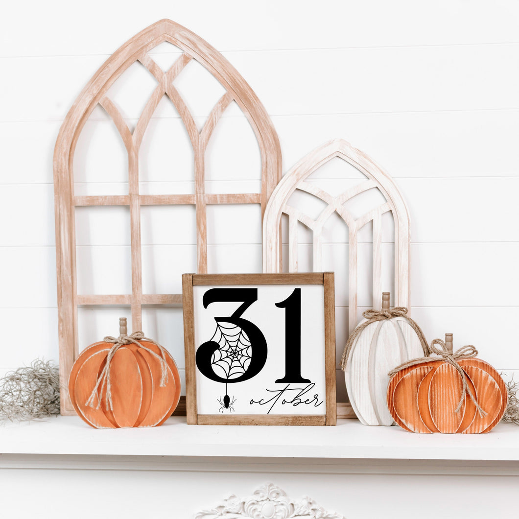 October 31 Sign,  Spooky Halloween Decor, Fall Wall Decor, Fall wood sign, Halloween Decor, Halloween Signs