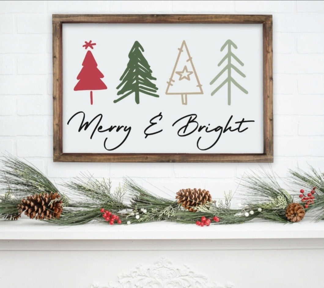 Merry and Bright Sign, the stockings were hung Stocking Holder, Mantel decor, Fireplace Decor, Family Stockings