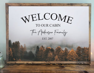 Personalized Cabin Sign, Cabin Welcome Sign, Cabin Wall Decor, Lake Decor, Lake Life