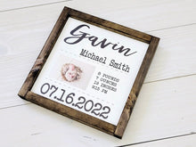 Load image into Gallery viewer, Birth Announcement Sign, Birth Stat Sign, baby stat sign, baby name sign, Newborn baby Gift, gift for new parents, Personalized Nursery sign
