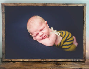 Newborn Photos Printed On Wood