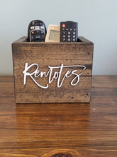 Load image into Gallery viewer, Remote Control Box | Remote Control Holder | Remote Control Caddy | Farmhouse Decor | Mancave storage | Rustic Box
