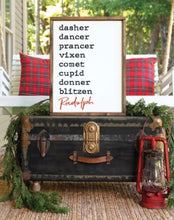 Load image into Gallery viewer, Reindeer name sign, Christmas Sign, Christmas Decor, Holiday Decor, Rudolph sign, Wooden Christmas sign
