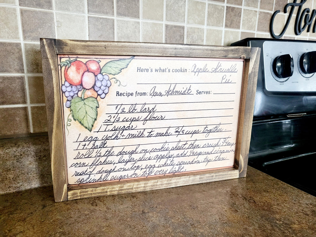 Wood Recipe sign | Family Recipe Sign | Recipe Handwriting | Handwritt ...