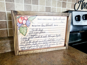 Your exact cherished Recipe made into a replica wood sign!